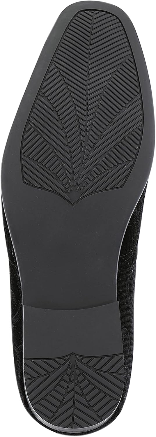 Amali King - Men's Slippers - Mens Loafers - Designer Shoes for Men - Tuxedo Shoes - Velvet Loafers Men - Embossed Paisley Pattern, Satin Band and Trim - Image 6