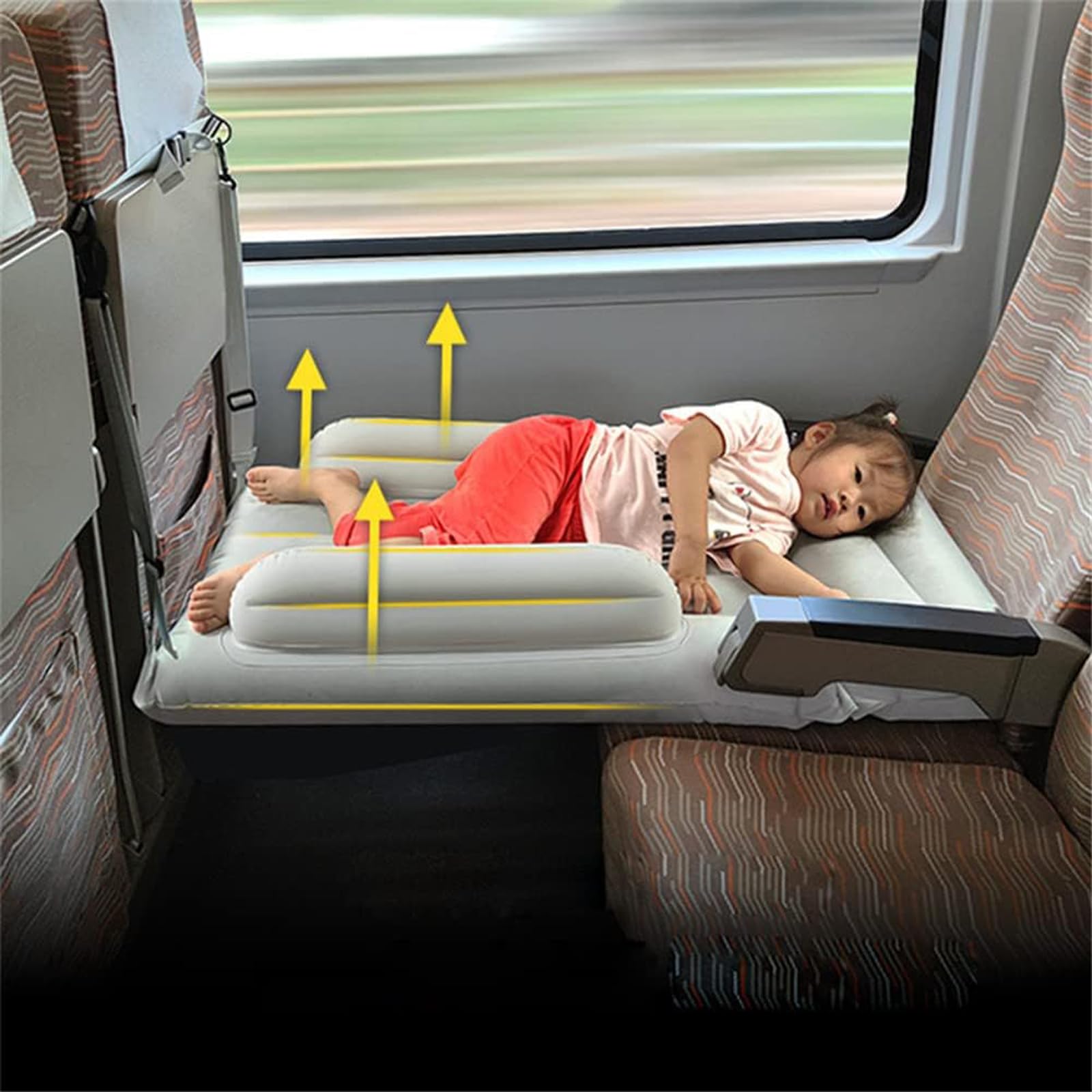 Nadmuchiwane łóżko podróżne dla dziecka w samolocie, łóżko w samolocie Flyaway do podróży malucha, niezbędne w podróży dla dziecka, pasuje do większości foteli ekonomicznych w samolocie