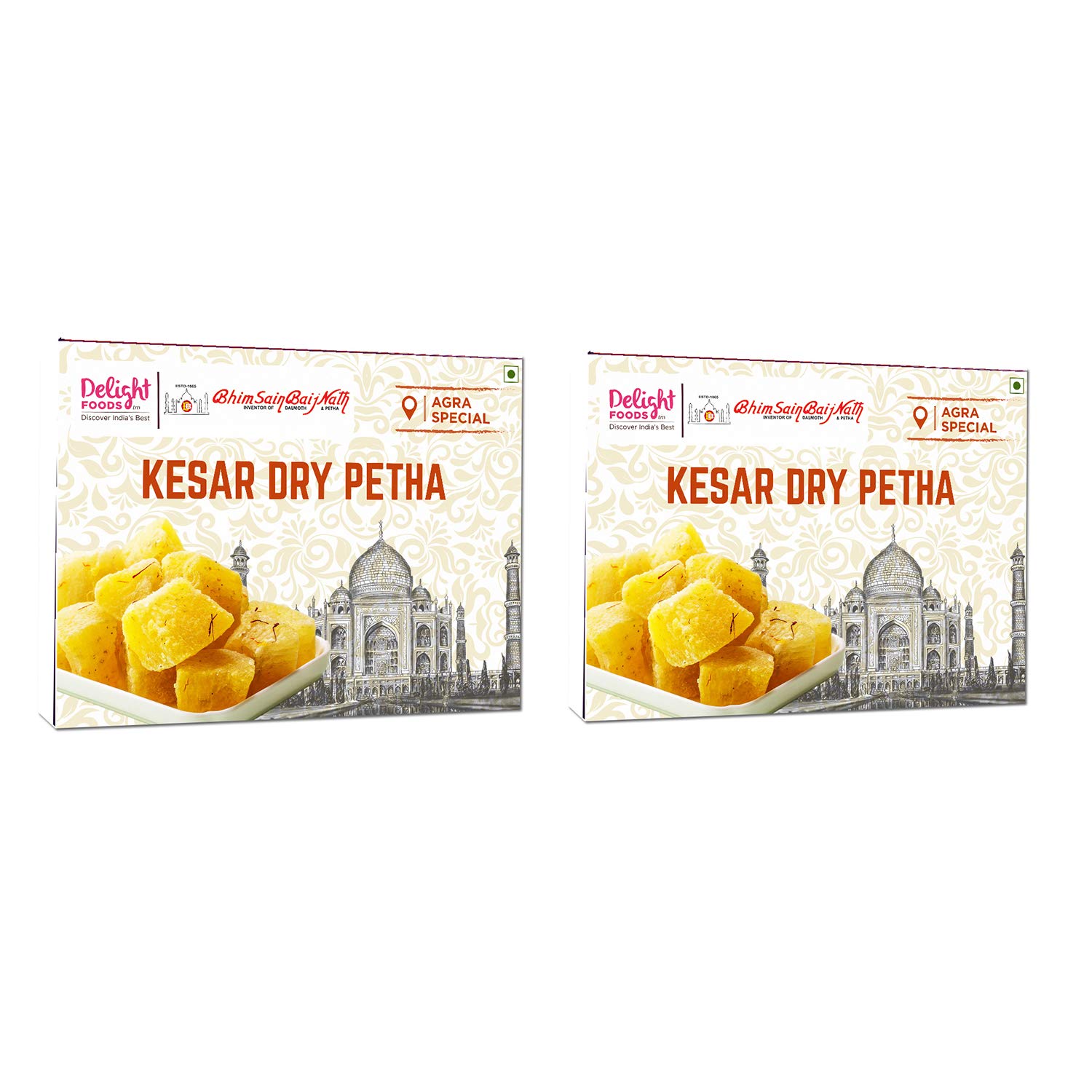 Delight Foods Original Agra Kesar Dry Petha, 700gm (350g x2) | Indian Sweets | Mithai