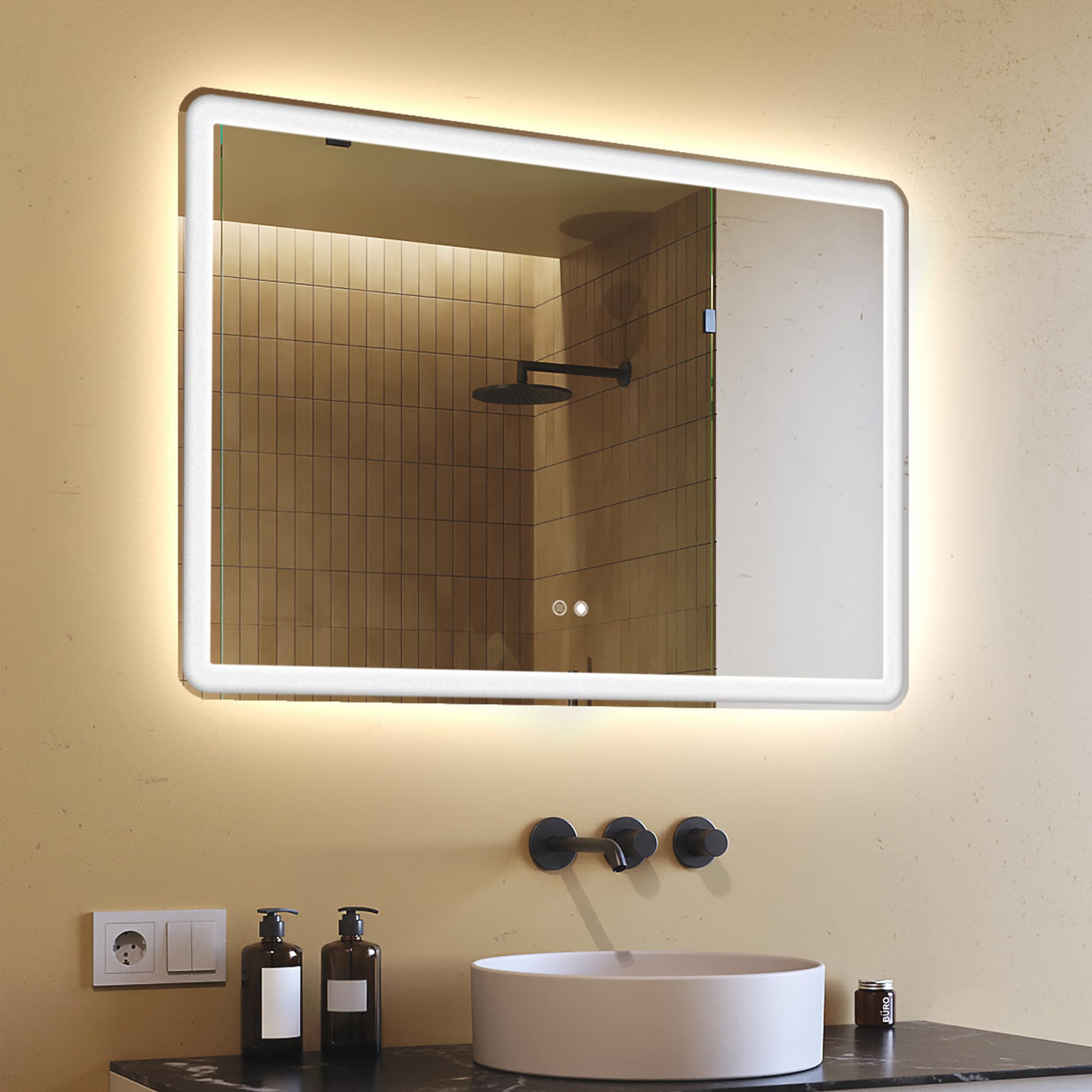 Specchio da bagno illuminato COPENHAGUE LEDIMEX l.80 x H.80 cm | Leroy
