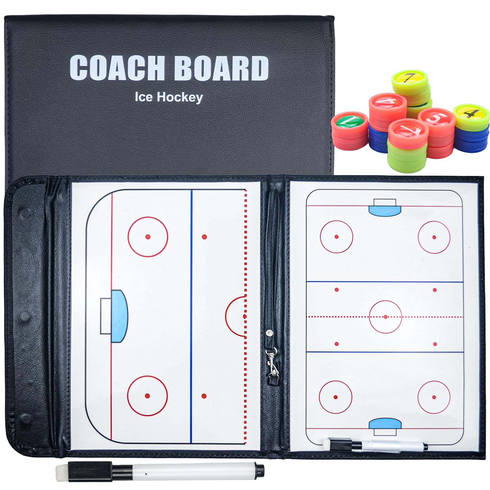 Joyeee Tabla táctica hockey hielo pizarra blanca marcador borrado en seco pista completa