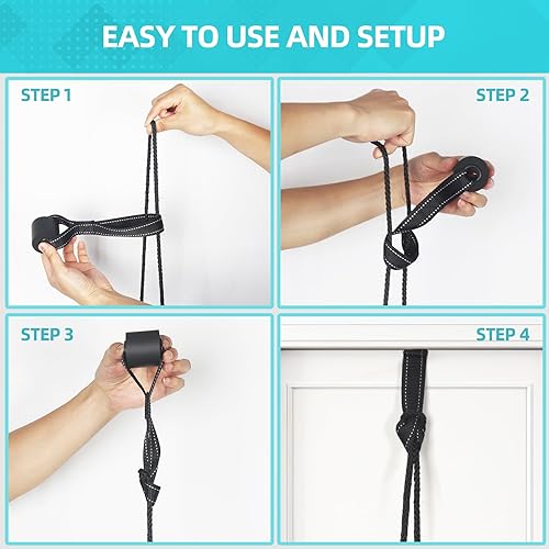 Miniatura 7 de Dispositivo de tracción cervical para uso doméstico, correa ajustable para estirar el cuello sobre la puerta para aliviar el dolor y descompresión