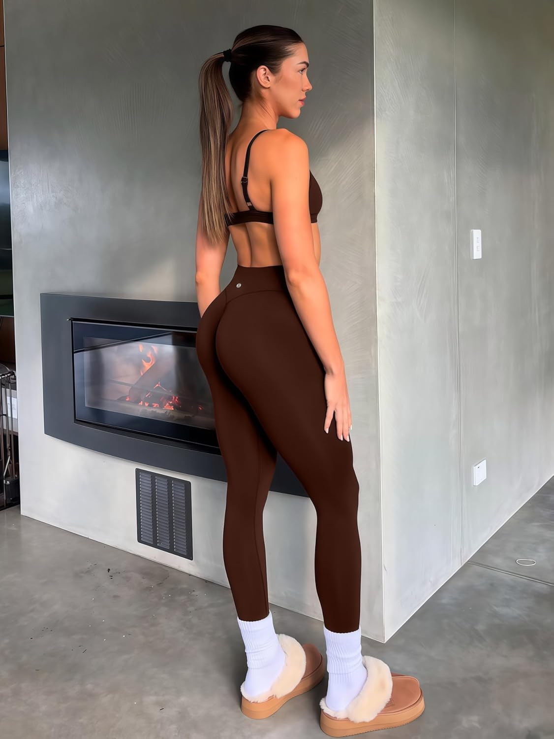 Sogetdo Yoga Leggings for Women Hidden Scrunch Butt Non See Through High Waisted No Front Seam Athletic Gym Workout Pants - Image 3