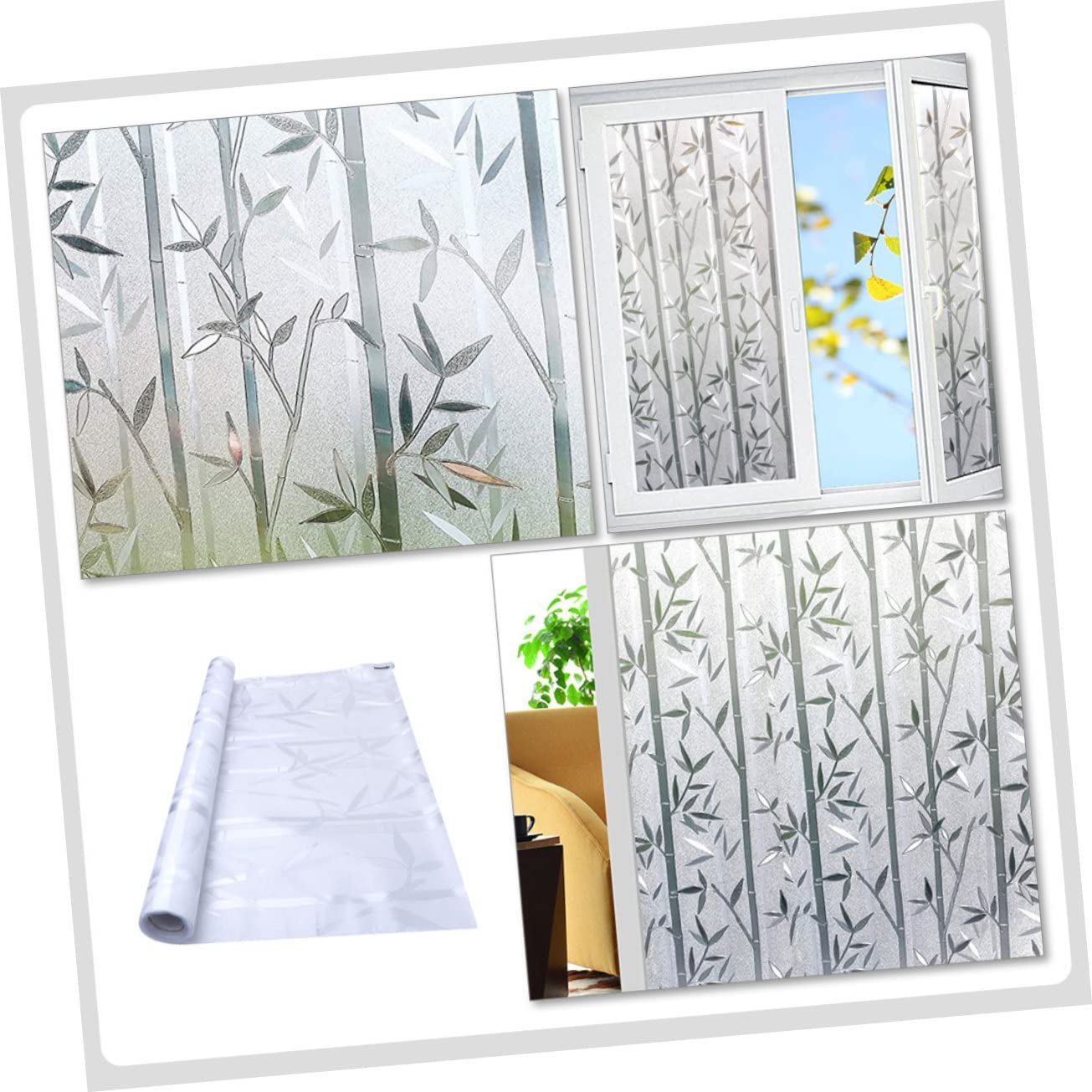 PLAFOPE 1 Rollo Película De Vidrio Película De Ventana Opaca Adhesivo Estático De Vinilo Ventana Estática Pegatinas Película Estática Película Decorativa Escarchado De Polivinilo