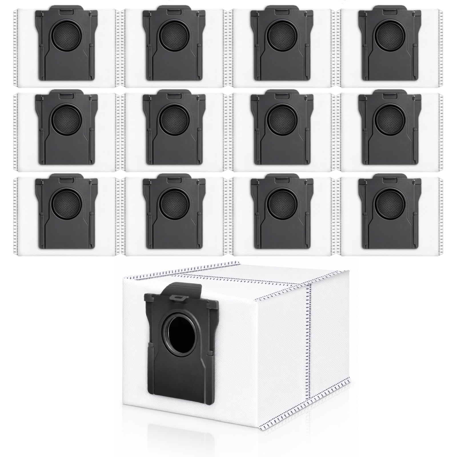 16 Staubbeutel für Dreame L10s Ultra Gen 2/3, X40/X50/L40/L50 Ultra | 3,2L, für Absaugstation, kompatibel mit Dreame/Mova/Xiaomi, Aktivkohleschicht, Vliesmaterial, Papp-Einlegeplatte