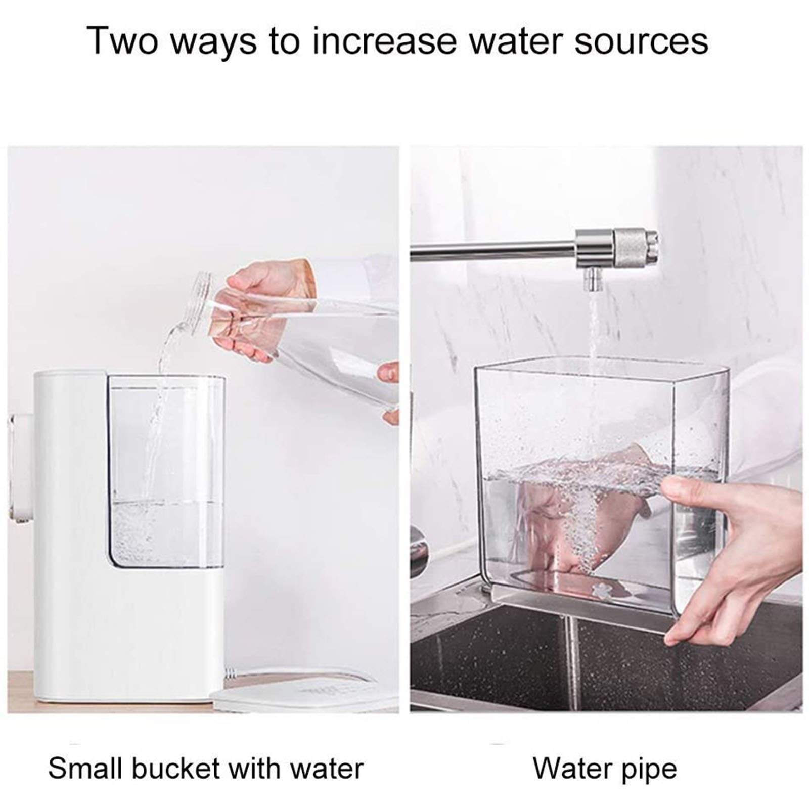 KANBUN Dispensadores de agua caliente para el hogar, dispensador de agua inteligente pequeño dispensador de agua instantáneo, seis controles de temperatura (color: blanco, tamaño: 19 x 19 x 32 cm)