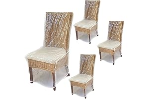 Evelots Clear Plastic Chair Covers for Kitchen and Dining