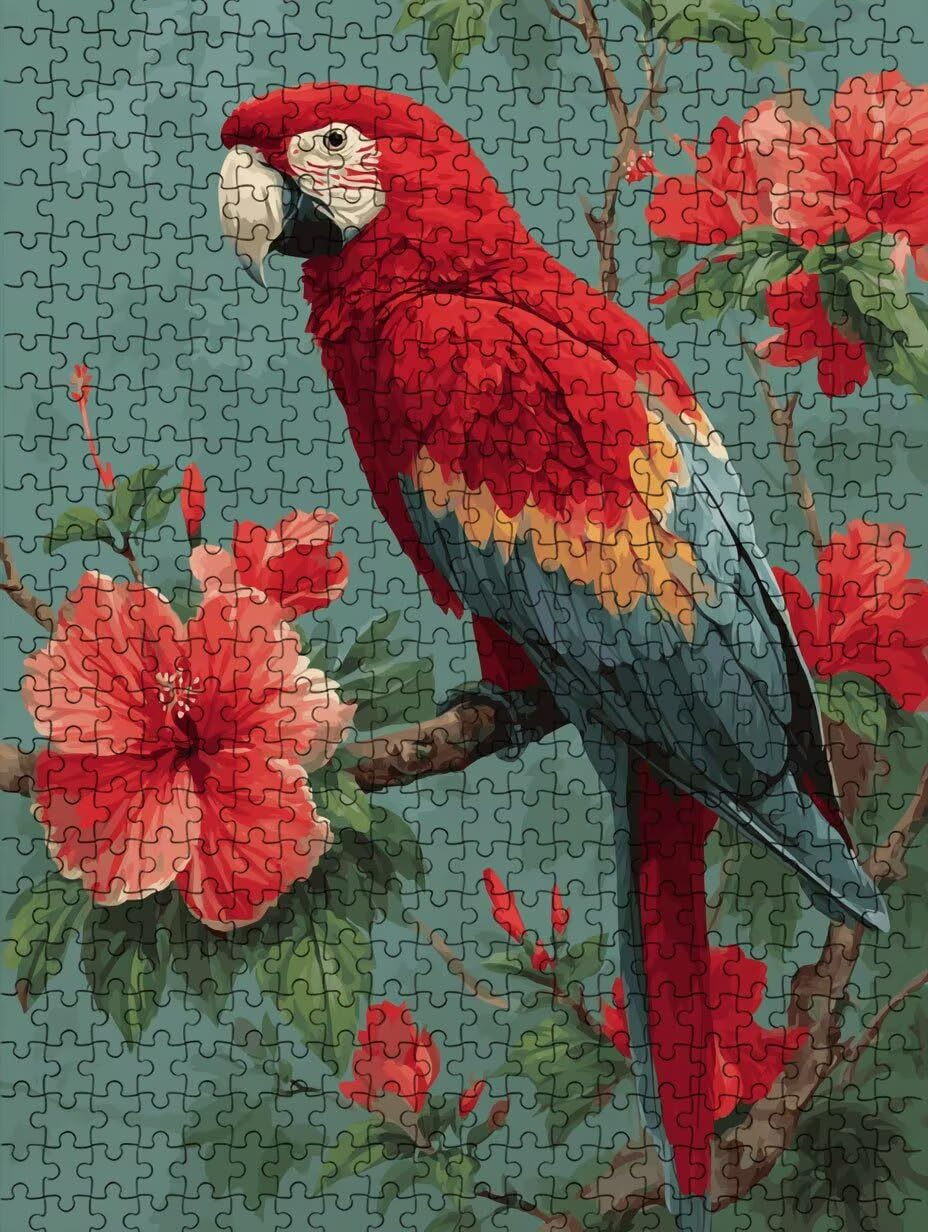 Puzzle de 2000 Piezas para Adultos, Loro Rojo, Clásicos YHPGL7-322