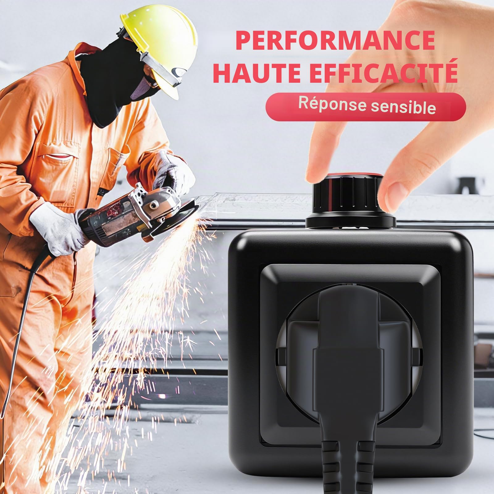 Variateur de Vitesse pour Moteur 220V, Régulateur de Tension 220V 2000W (charge résistive) 600W (charge inductive) 10A Convtrôleur de Vitesse Continu pour Meuleuse d'angle/Souffleur/Ventilateur