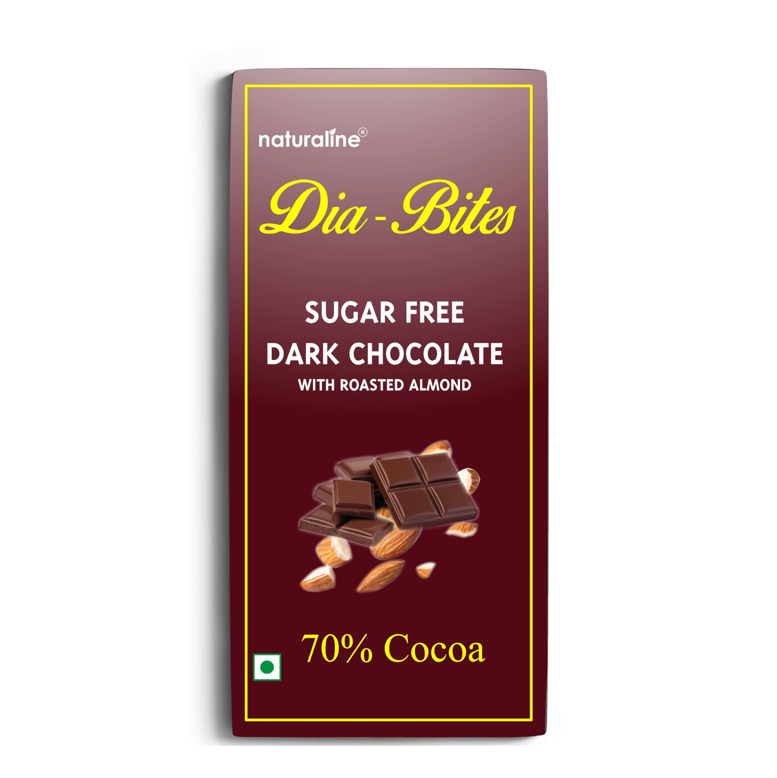 Dia-Bite Sugar Free Dark Chocolate Bar with Roasted Almonds - 40g | Artisan Diabetic Chocolate | Vegan | Natural Xylitol Sweetened | Rich in Antioxidants | Keto Friendly | Healthy Chocolate (B0D9499SJJ) Amazon Price History, Amazon Price Tracker