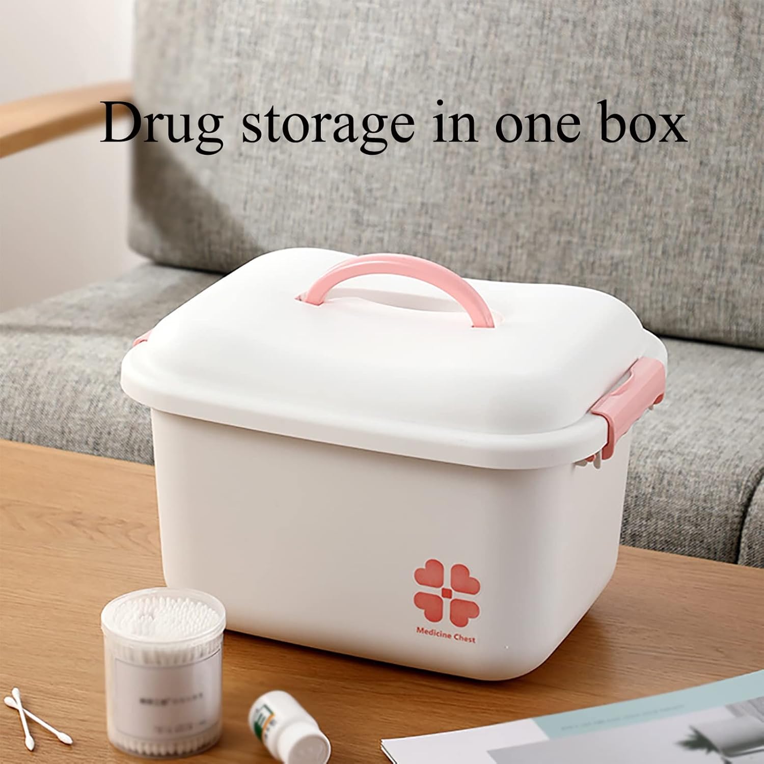 Home Medical Box Complete Set of Medicine Storage Box Portable Home Medical Box (Size : 23.5cm) - Image 2
