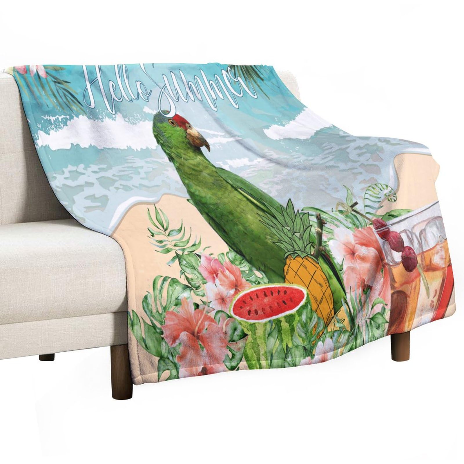 Couverture polaire légère Hello Summer contre le froid sur votre fauteuil