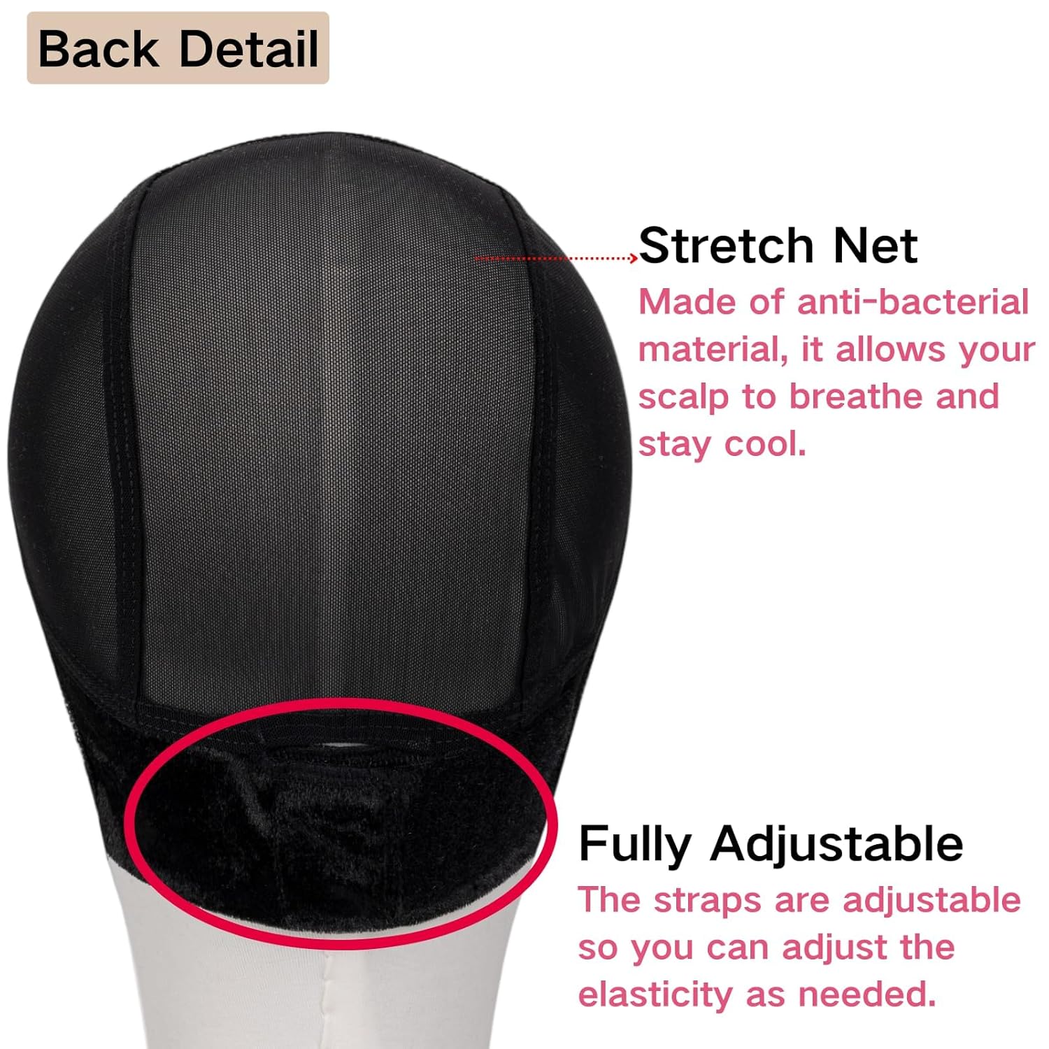 Isshin Beauty Lace Wig Grip Cap for Women – Small Size 4x5 HD Transparent Swiss Lace Non-Slip Glueless Wig Gripper with Adjustable Velcro Headband & Ear Cutouts Breathable Black Mesh