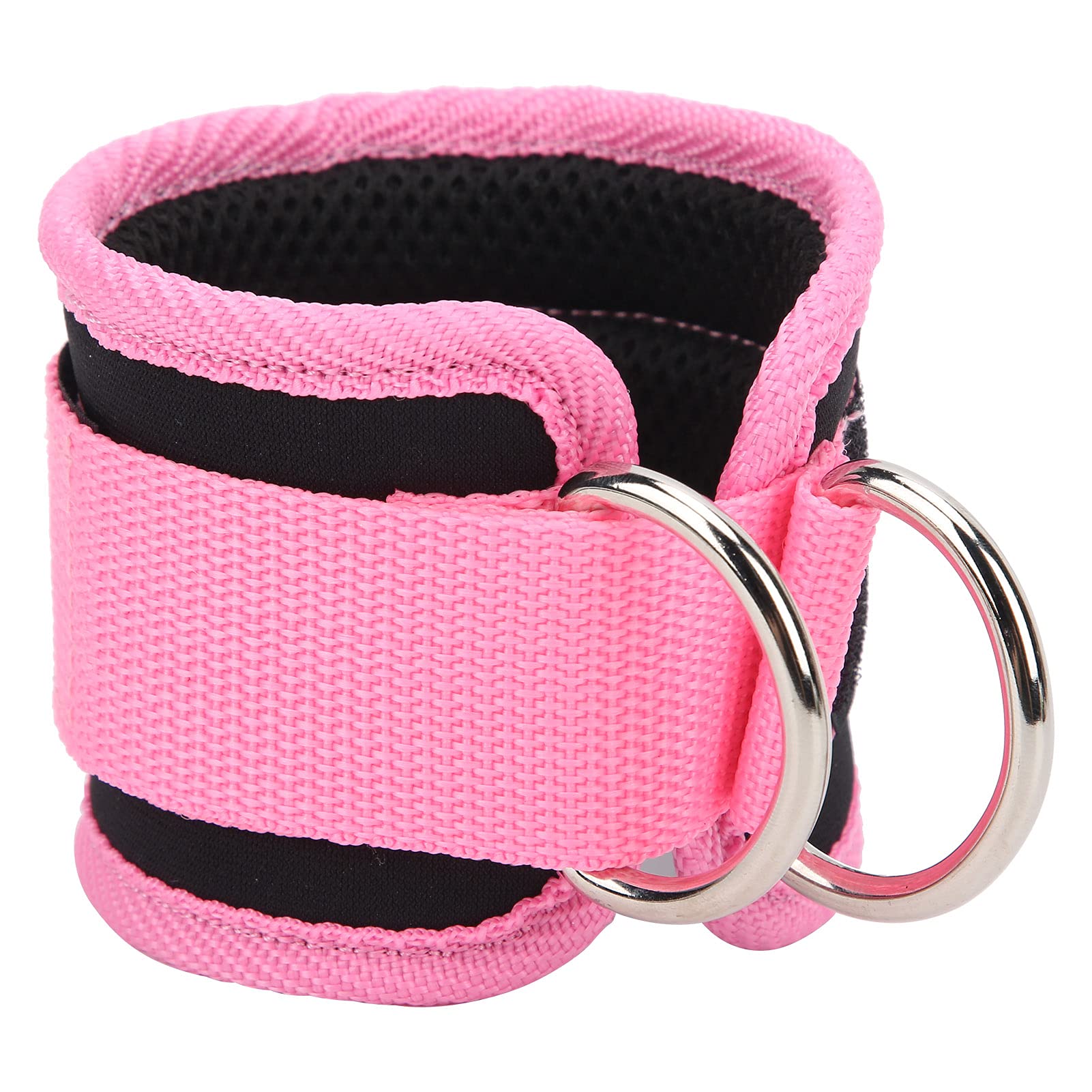 RiToEasysports Fitness Ankle Straps, Adjustable Leg Straps Neoprene Ankle Straps Glute Workouts for Cable Machine Double DRing (Pink)