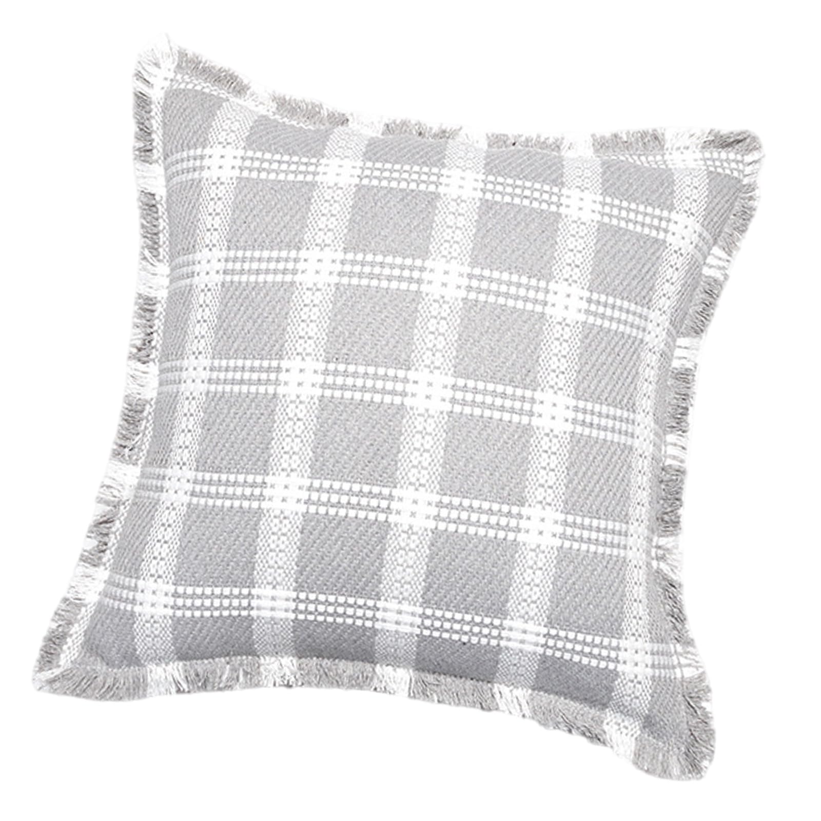 Tsophreniq Pillowcase Checkered Linen Throw Pillow Sham 18x18Inch Square Cushion Covers for Home Decoration Bed Pillow Covers