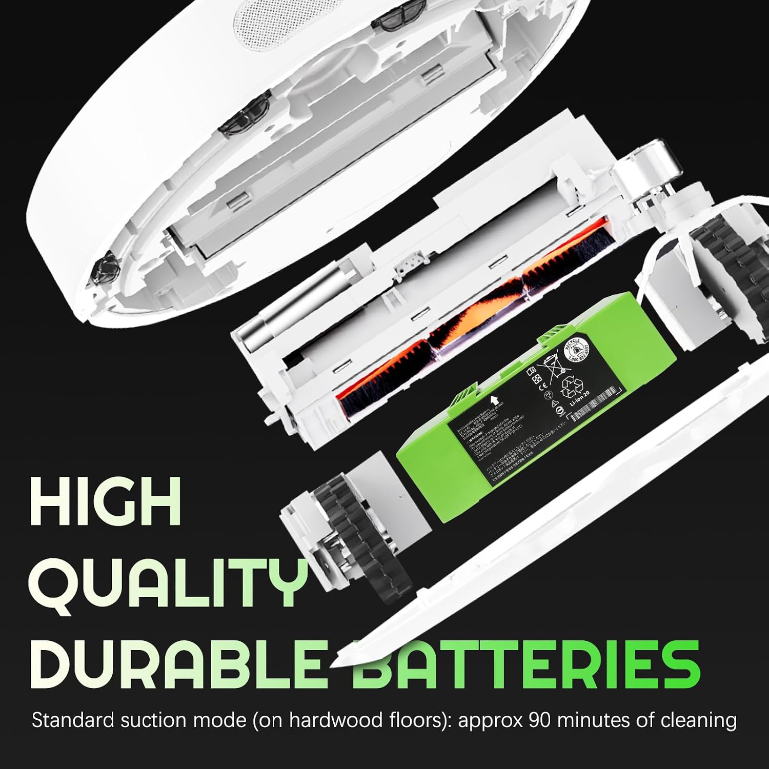 Upgraded 14.4V 6000mAh ABL-F Replacement Battery for iRobot Roomba i3 i3+ 3150 i4 i4+ 4150 i7 i7+ j7 j7+ 7158 7150 7550 7558 i8 and e5 5150 e5150 e6 e6198 for Roomba i & e & j Series