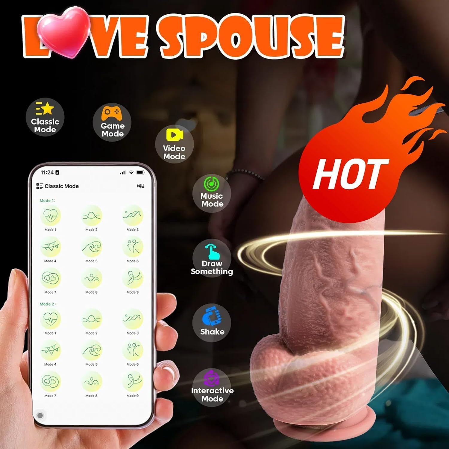 2.5'' Diameter Huge Thick Dildo Vibrator, 3-in-1 APP Remote Control 8.3'' Realistic Vibrating Dildos, Silicone Suction Dildo Vagina Anal Stimulator, Adult Sex Toy Sex Toys for Women Men Couples