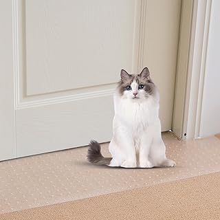 Uross Carpet Protector for Pets 3.28FT-Cat Carpet Protector for Doorway, Anti Cat Scratch Plastic Carpet Protector Mat, Under Door Cat Scratch Floor Protector Carpet Scratch Stopper