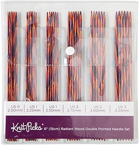 Miniatura 7 de Knit Picks Juego de agujas de tejer de madera de doble punta (Radiant 4")