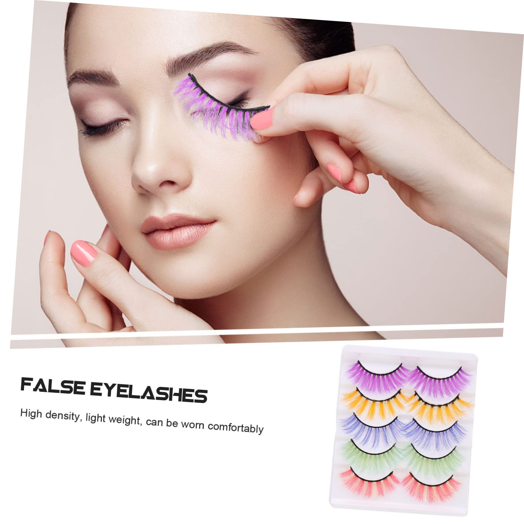 DOITOOL 25paare Fünf Bunter Faux Wimpern Weiche Natürliche Fake Lashes Für Elegantes Makeup Für Frauen Die Einen Glamourösen Look Suchen
