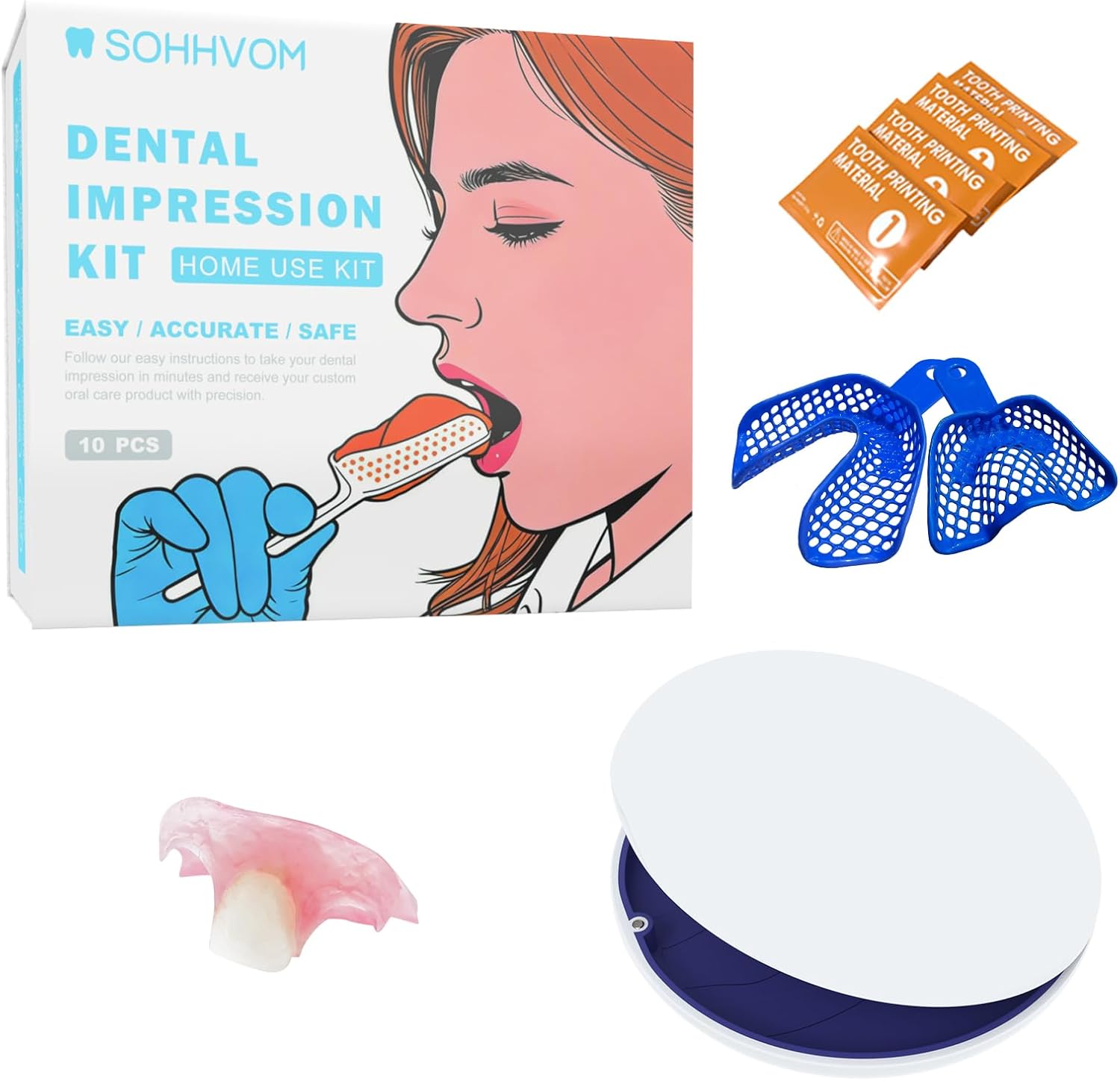 Partial Dentures for Men & Women, Custom Removable Replacement Tooth Set for Missing Teeth & Gap (One Tooth)