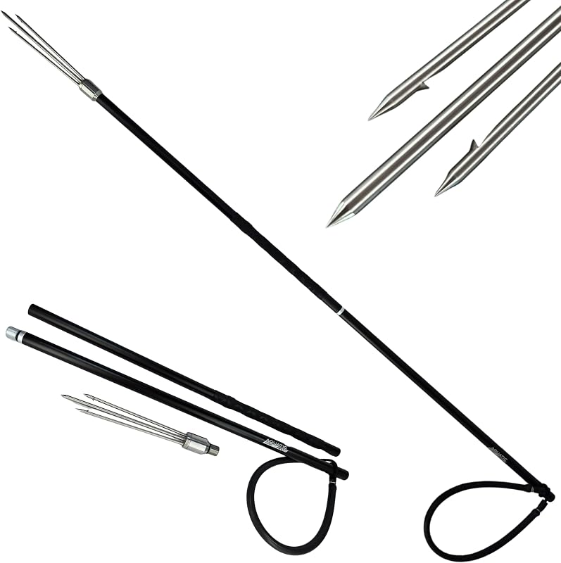 Tourney King Premium 46" Spear – 3-Piece Travel-Ready Lionfish, Frog & Flounder Gigging Spear, Heavy Duty Anodized Aluminum & Stainless Steel Construction (46" Lionfish Travel Spear, Full Spear)