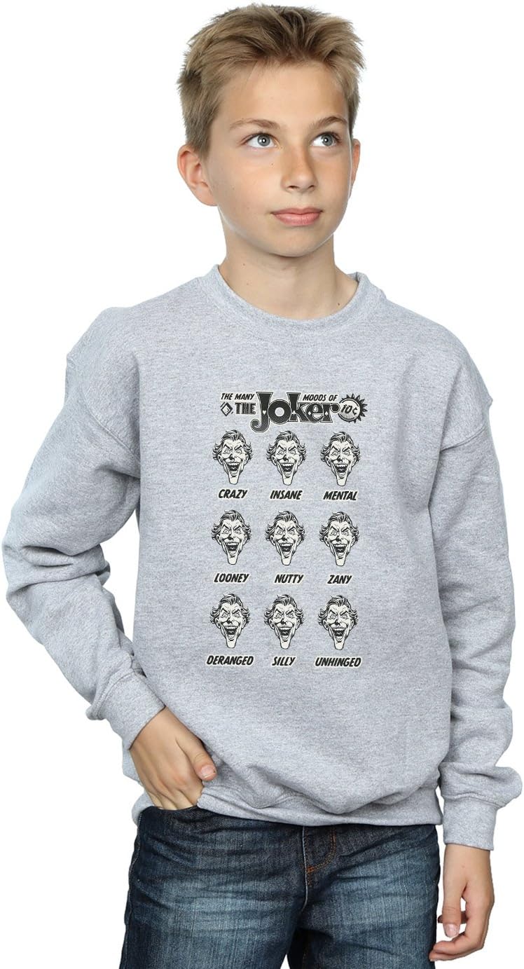 DC Comics Boys The Joker The Many Moods of The Joker Sweatshirt 12-13 Years Sport Grey