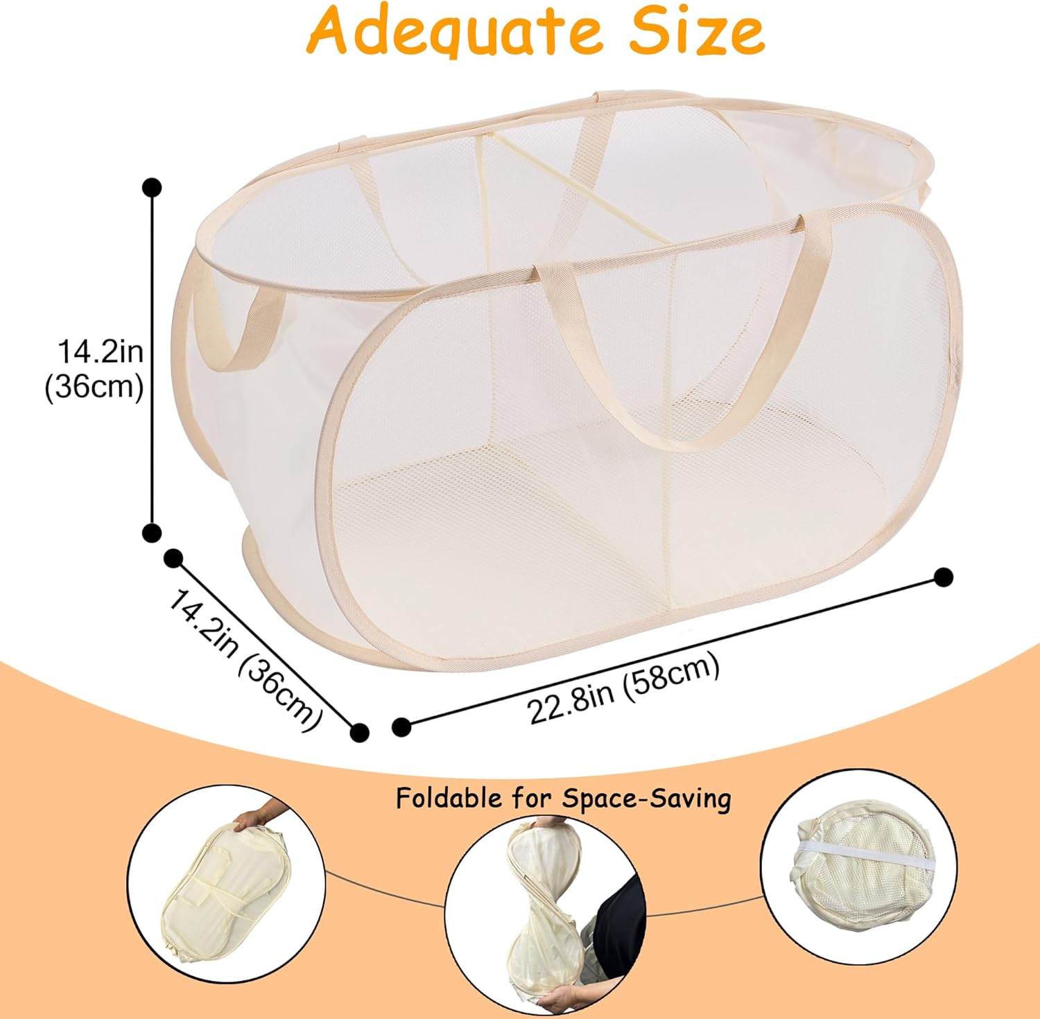 Large Toys Storage Basket Organizer Box for Kids, Boys, Girls - Foldable Toy Storage Bins with Dividers & 2 Sturdy Handles for Living Room, Bedroom, Playroom, Kidsroom (Beige, 2 Compartments)