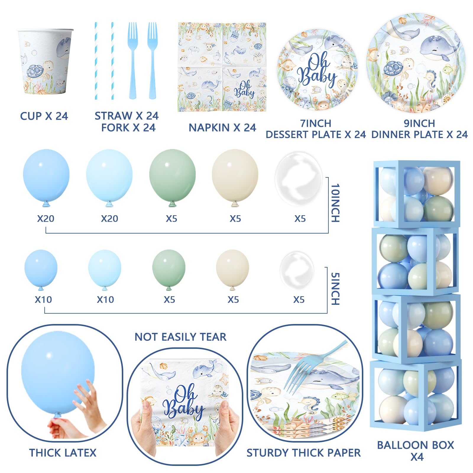 Decoraciones para baby shower bajo el mar