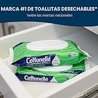 Vista 2 de Cottonelle GentlePlus Toallitas húmedas desechables con aloe y vitamina E, 8 paquetes con tapa abatible, 42 toallitas por paquete