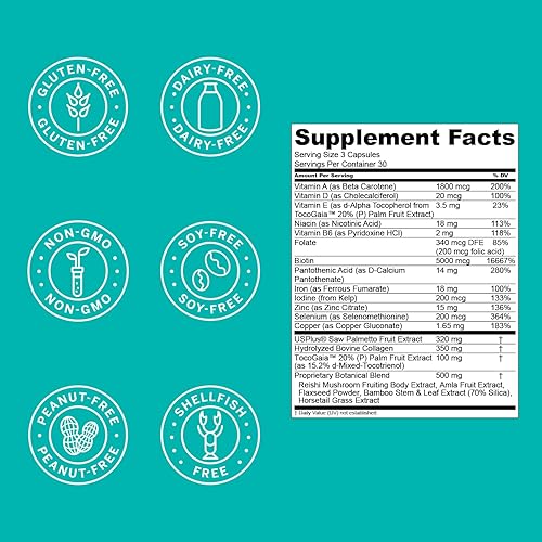 Miniatura 7 de Hair La Vie Vitaminas para el cabello de fórmula clínica con biotina y palma de sierra cabello saludable y bienestar de todo el cuerpo