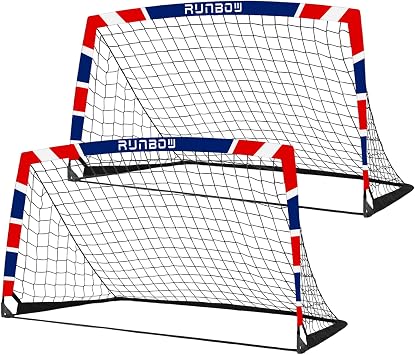 Soccer Goal for Backyard, 7x5 FT Portable Folding World Cup Soccer Net with Carry Bag for Kids and Adults Indoor/Outdoor Training Practice Use UK, 7x5 FT, 2 Pack