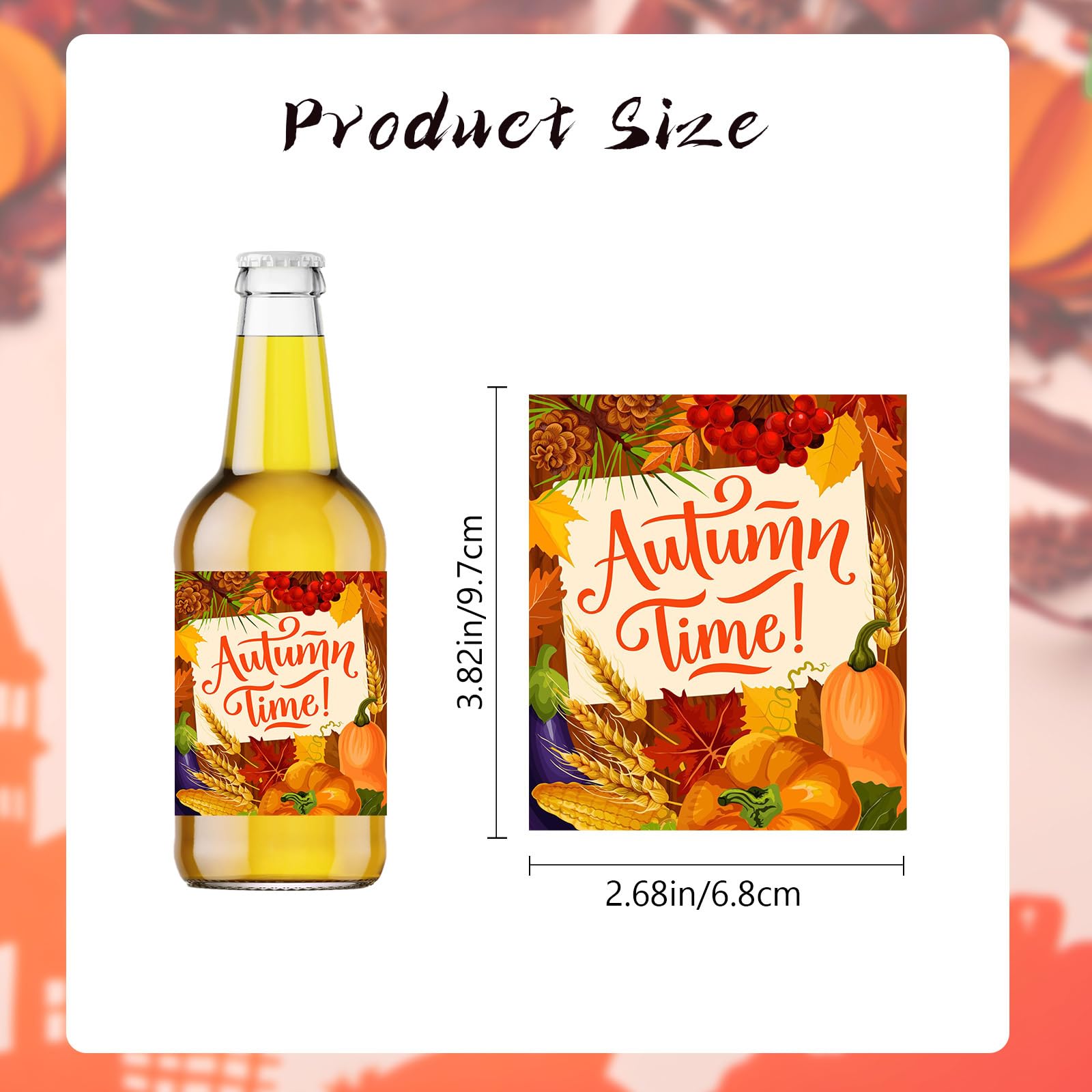 HIENAJ 24 PCS Thanksgiving Wine Bottle Labels Stickers Thanksgiving Party Wine Bottle Decorations Self-Adhesive Wine Bottle Stickers for Thanksgiving Party Wine Champagne Decor Supplies 3.82X2.68INCH
