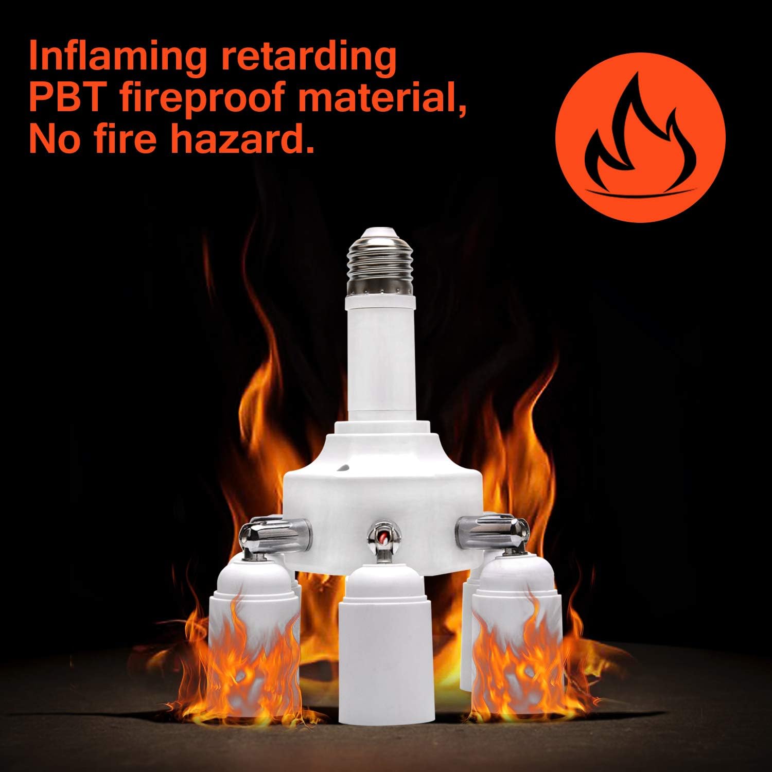 Black Friday - 80% OFF JACKYLED Light Socket Splitter 7 in 1 E26 E27 Base Adapter Converter 7 Bulb Adapter Lengthen Standard Light Bulbs Holder 360 Degrees Adjustable 180 Degree Bendable