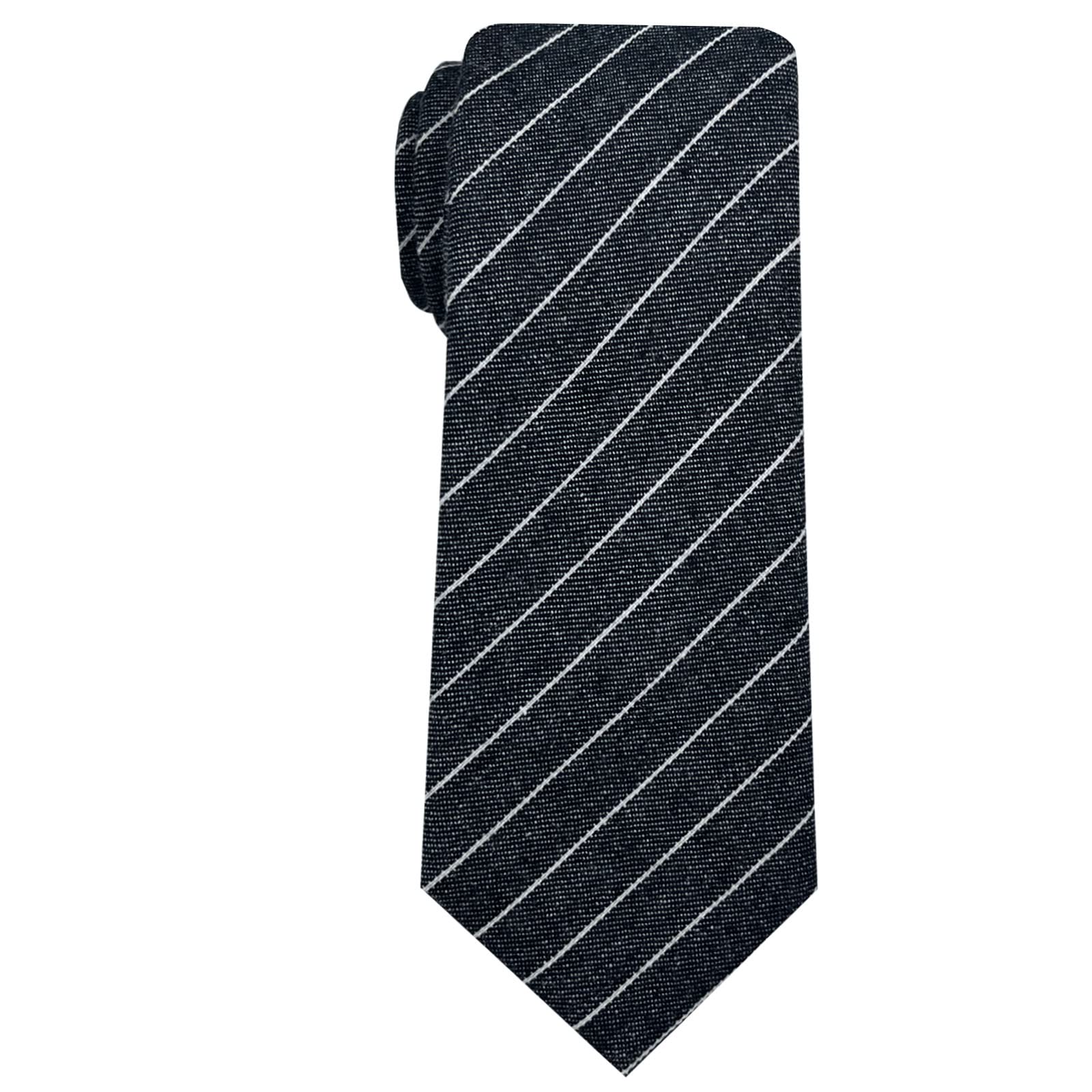 Mantieqingway Mens Skinny Ties,2.56" Cotton Neckties Striped Plaid Ties for Groom Groomsmen Wedding Party Christmas