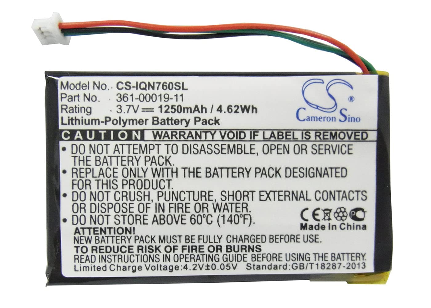 VINTRONS Batterie 3.7V 1250mAh Pour Garmin Nuvi 760, 710T, 765, 765T, 760T, 710