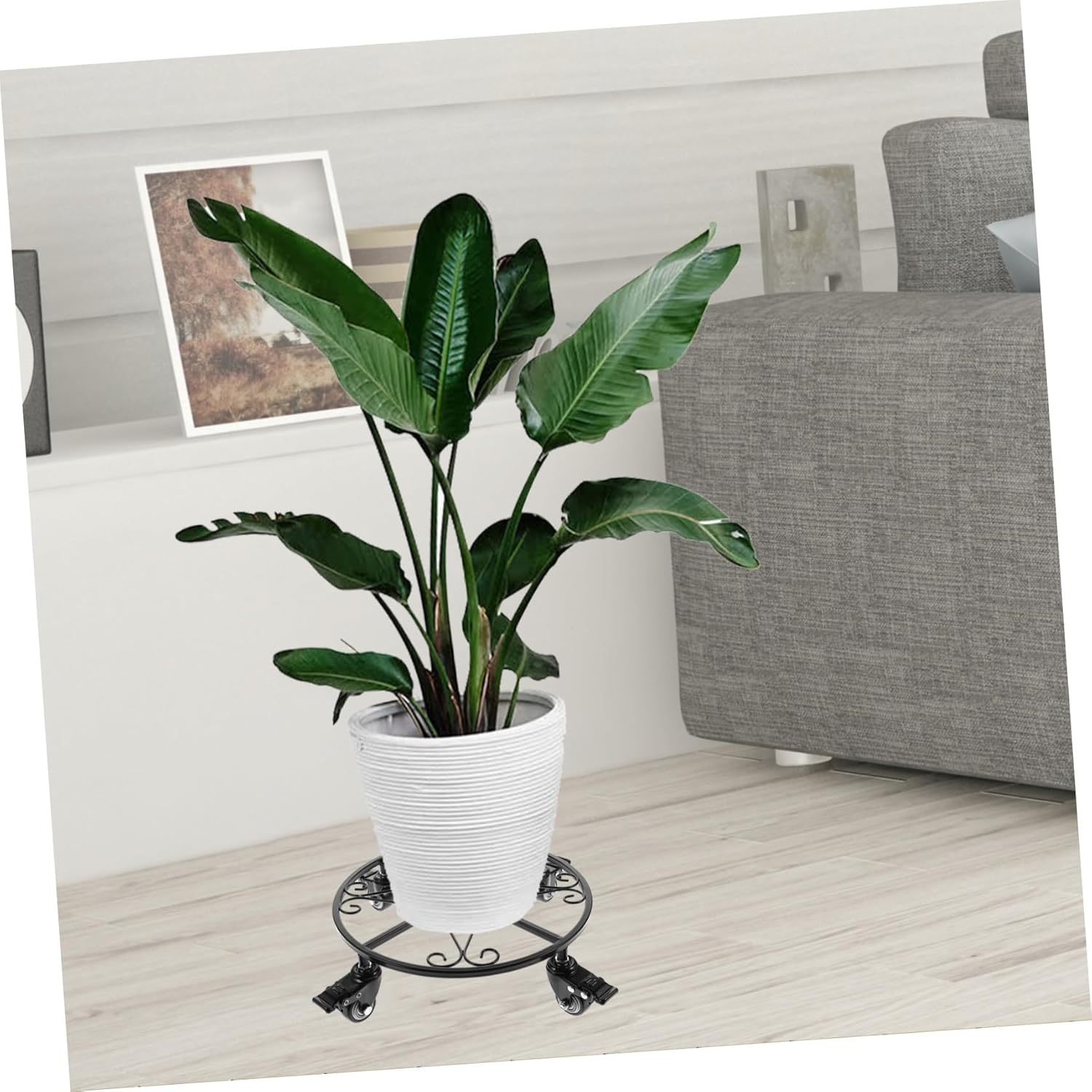 POPETPOP Plant Stand Wheel Iron Planter Bracket Universal Wheels for Flower Pots