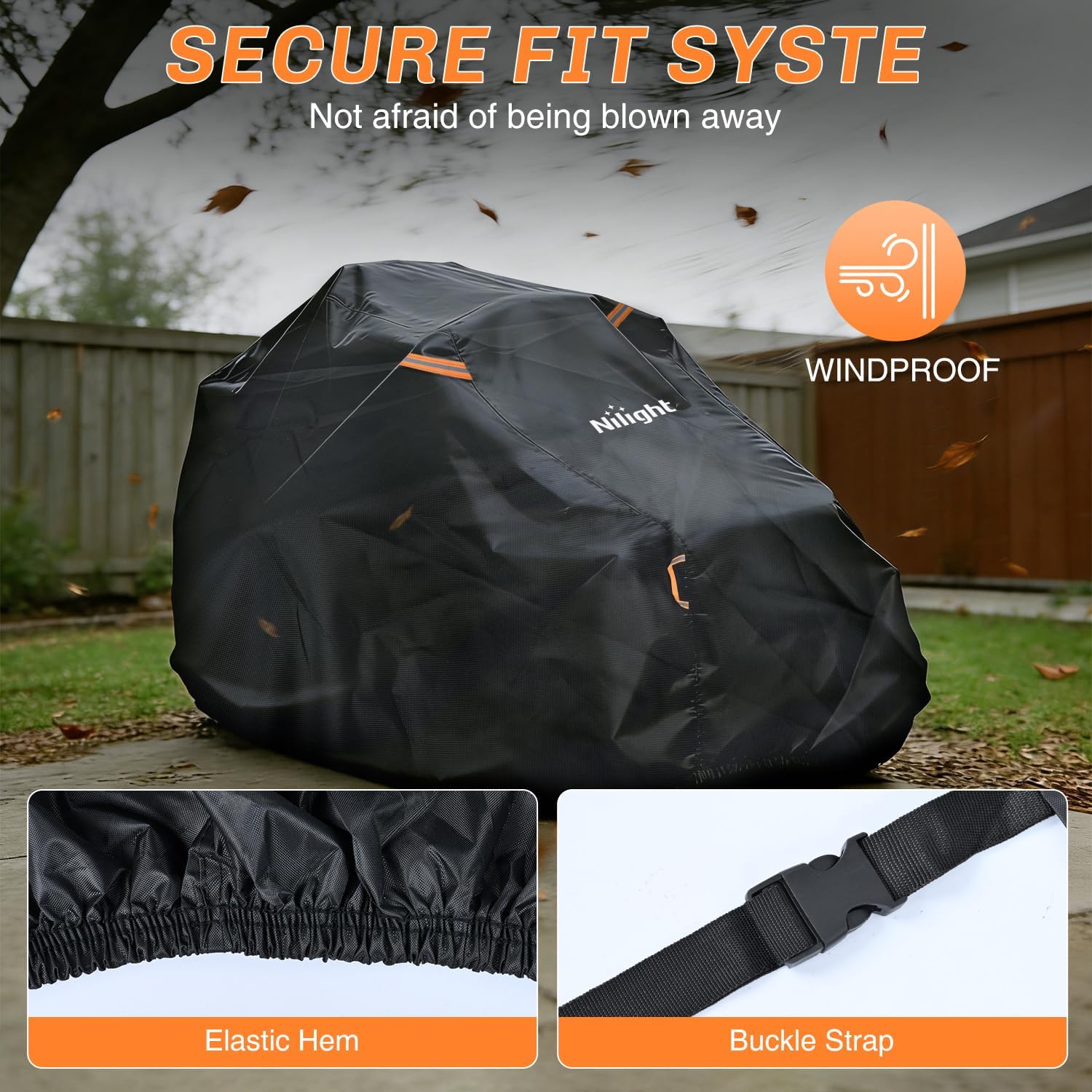 Nilight Zero Turn Mower Cover 92 Inch, 420D Heavy Duty Waterproof Outdoor Mower Cover UV Protection, Fits Decks Up to 92"