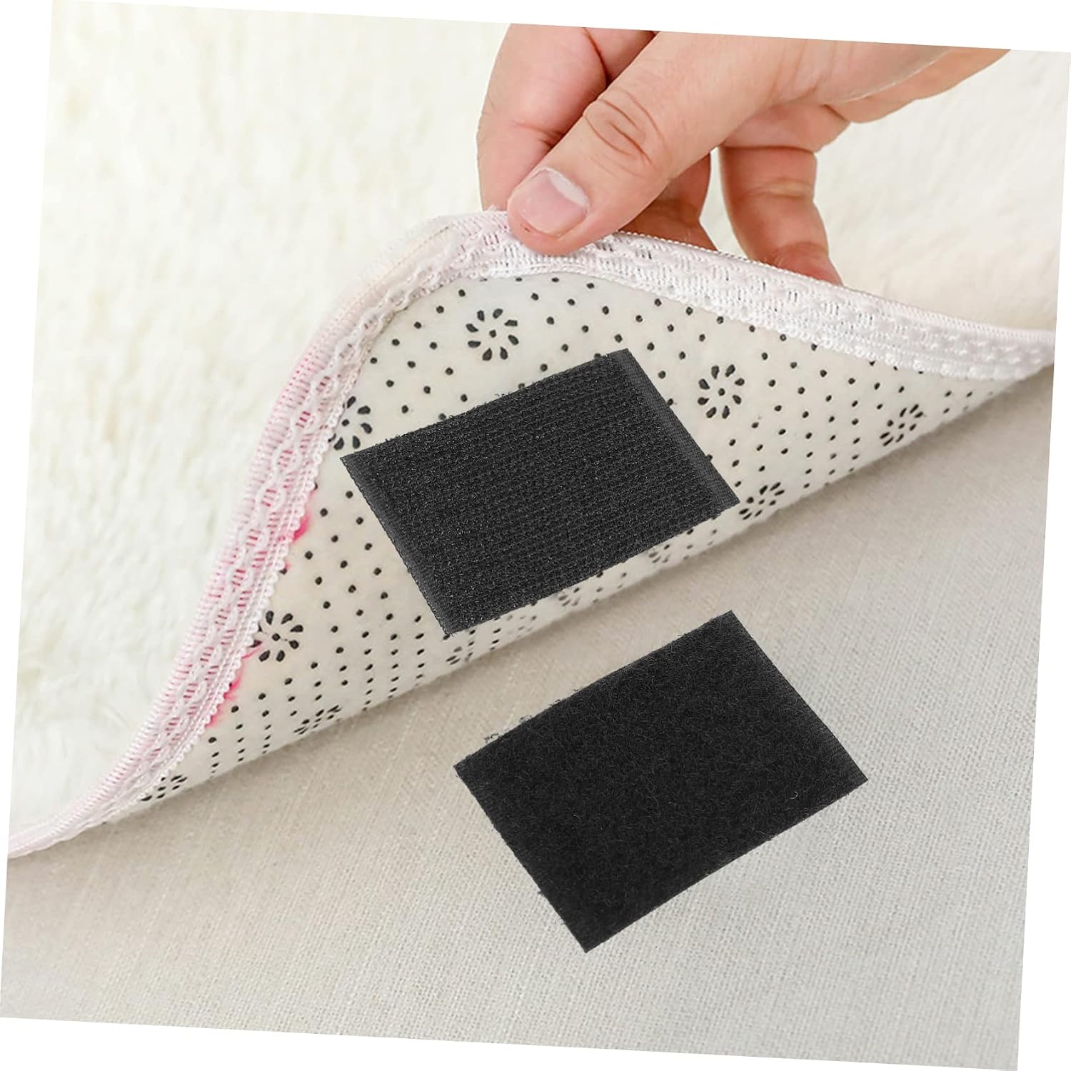 KALLORY 100pairs Adhesive Hook Tape Hook Tape and Loop Strong Adhesive for Home Decorations