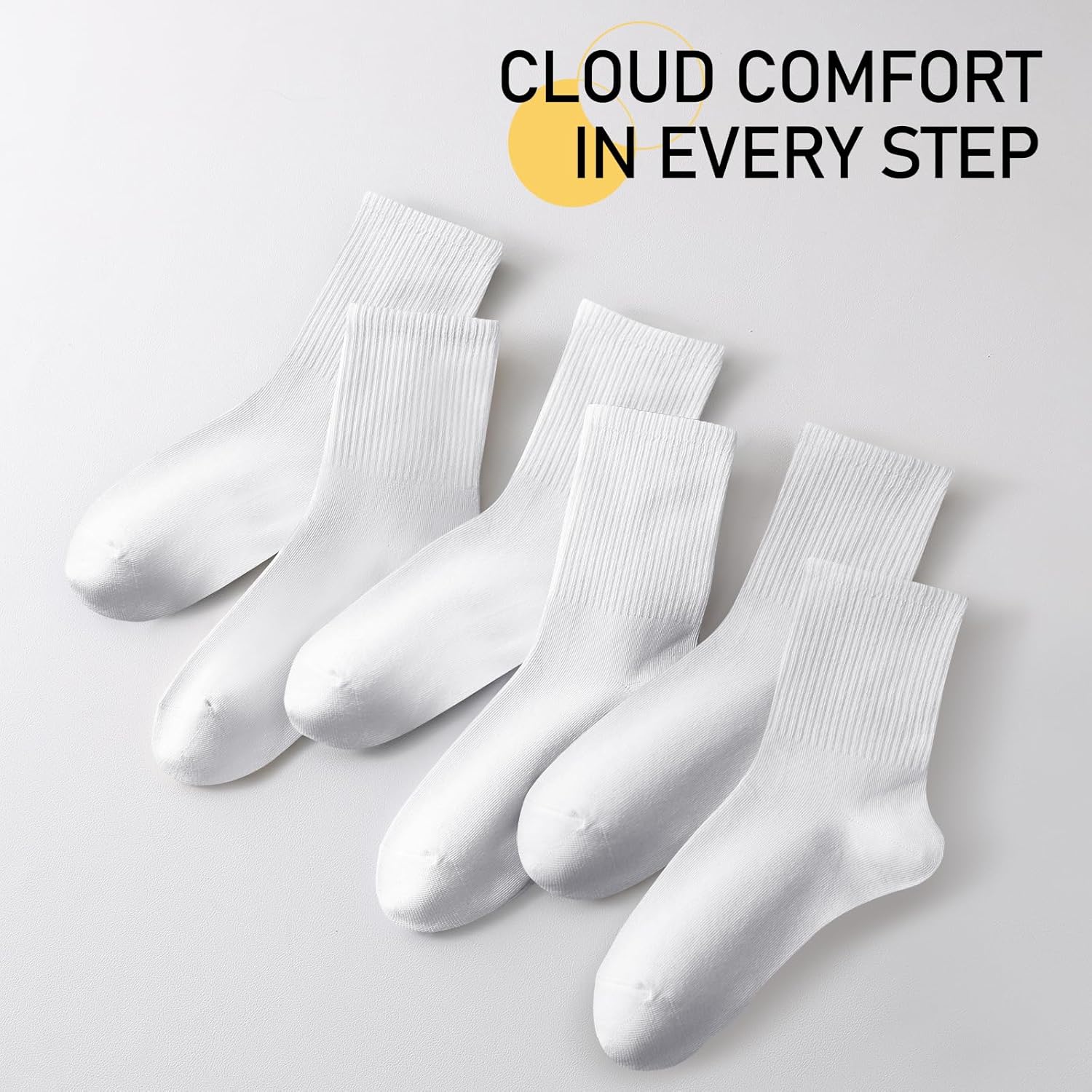 Womens Crew Socks Casual Calf Socks Cute Soft Above Ankle Sock 6 Pairs Size 5-10 - Image 5