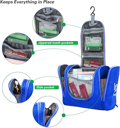 Miniatura 102 de Bago Neceser de viaje para mujeres y hombres, tamaño XL, impermeable, para colgar y artículos de aseo personal, bolsa de aseo grande para baño