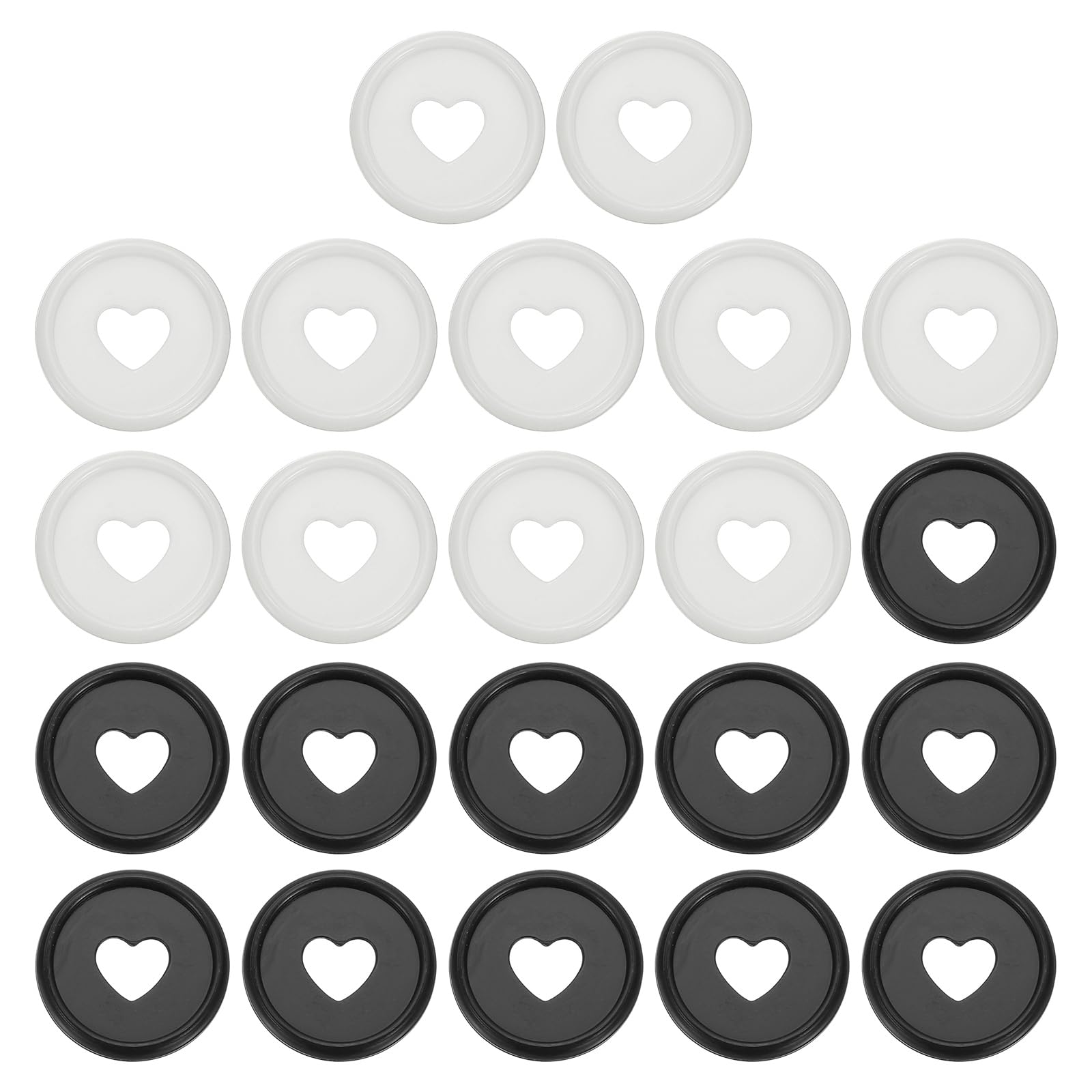 24mm Plastic Book Binding Discs, 22 Pack Discbound Expansion Discs Heart Binder Rings for DIY Notebook Planner, Black/White