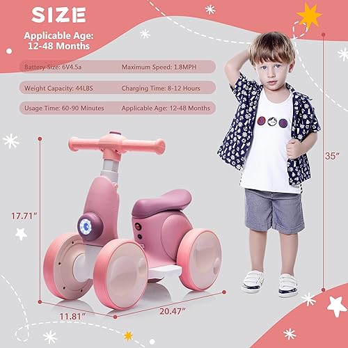 Miniatura 4 de Bicicleta eléctrica de equilibrio para bebés de 6 V con máquina de burbujas, bicicleta de equilibrio 4 en 1 con control remoto para niños de 1 año