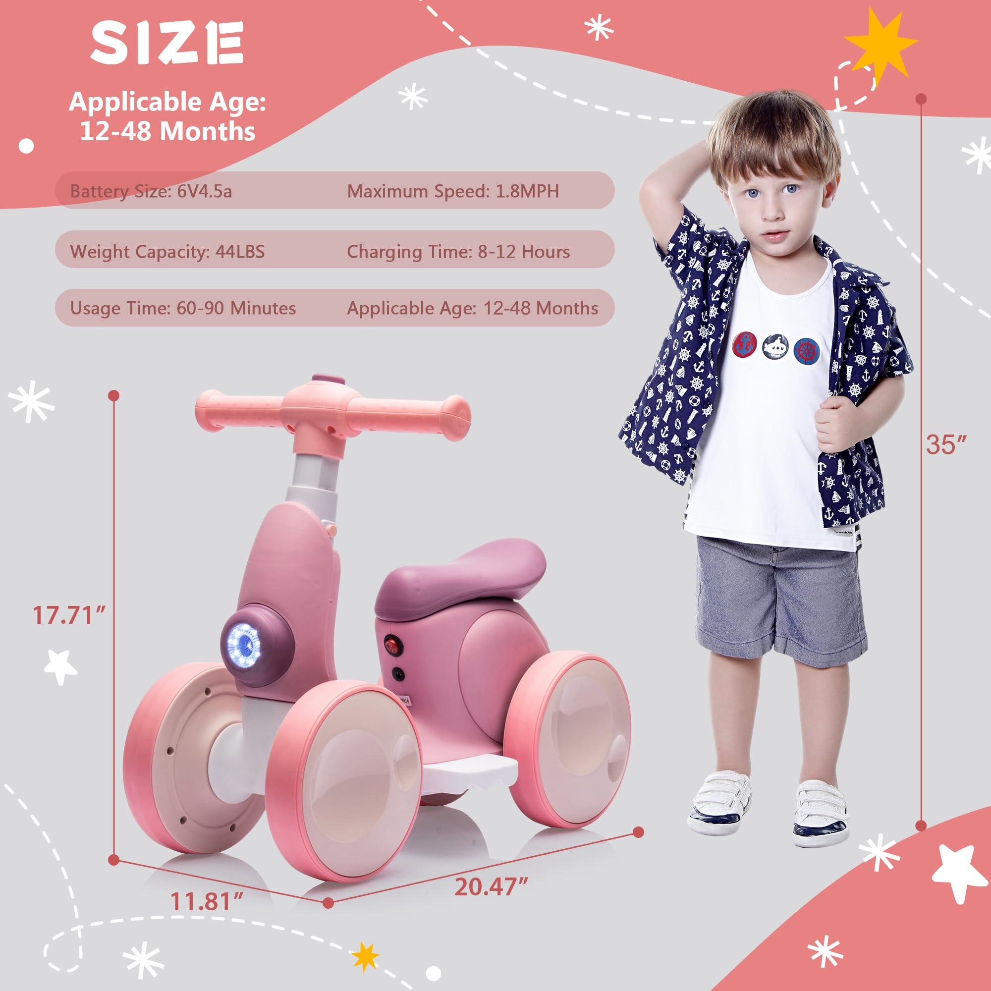 ⭐️ Bb⭐️ Amazon.com: JoyRydz 6V Electric Baby Balance Bike with