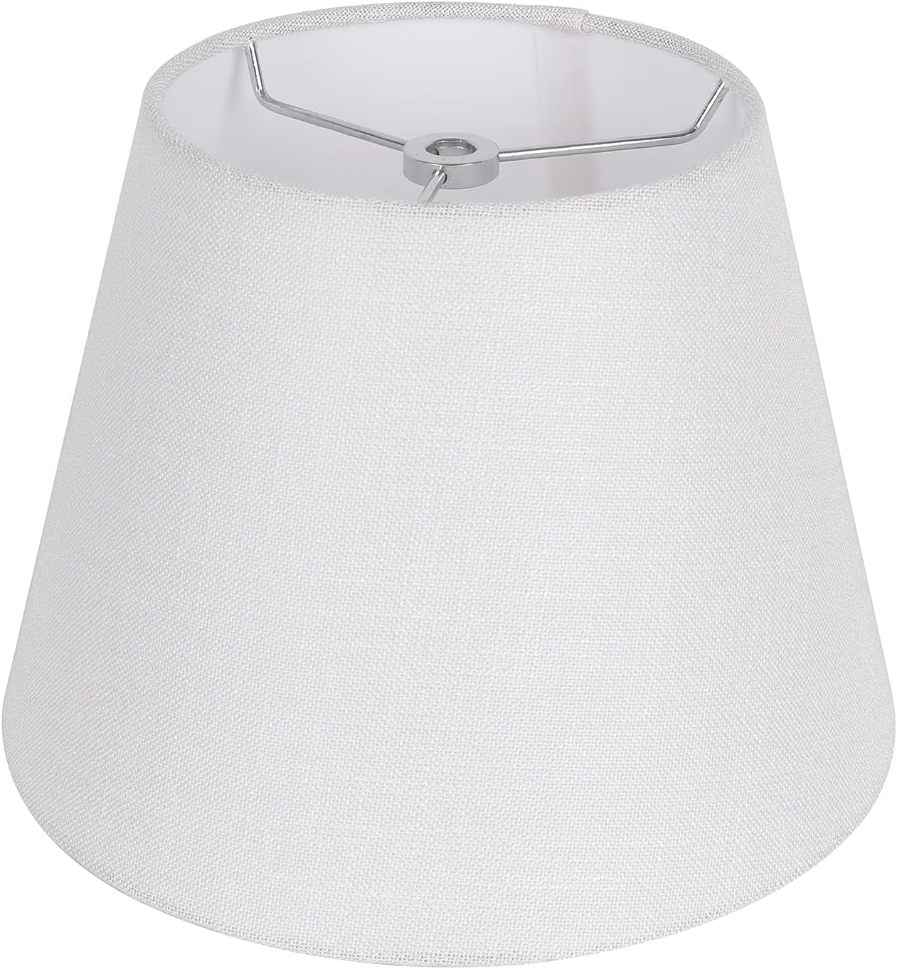 DOSKA Lamp Shade, Barrel Fabric Small Lampshade for Table Lamp and Floor Light, Natural Linen Hand Crafted, Spider (5.5" x 8.7" x 6.3" White)
