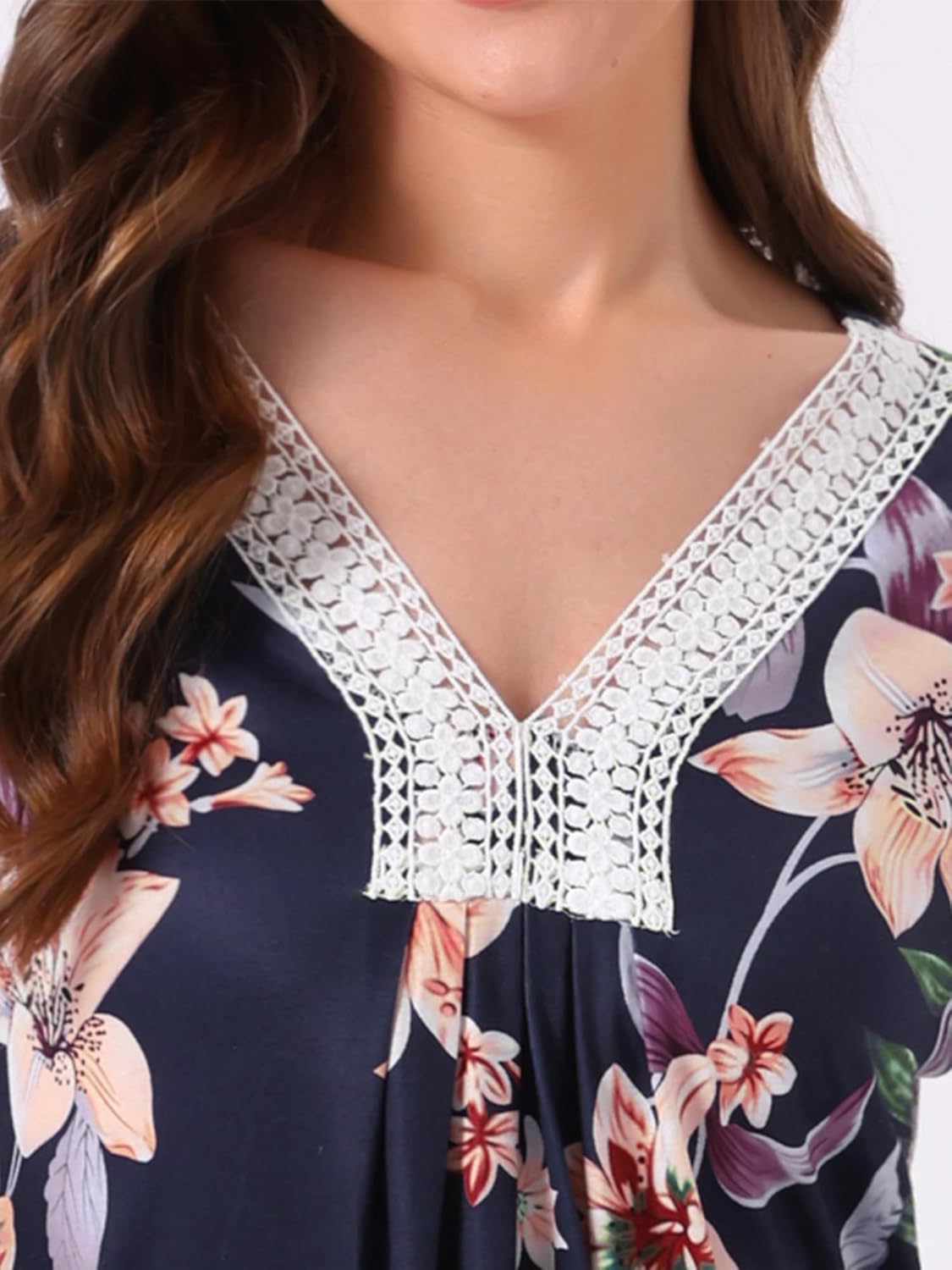 cheibear Womens Moomoo Nightgowns Winter Sleepwear Floral Long Sleeves Nighshirts Mumu Lounge Dress - Image 5