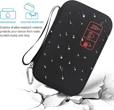 Elonbo Hard Travel Cords Organizer Universal Small Electronic Accessories Carrying Case for Chargers Cables MacBook Adapter Magic Mouse Apple Pencil USB Flash Disk Tech Portable Storage Bag, Black