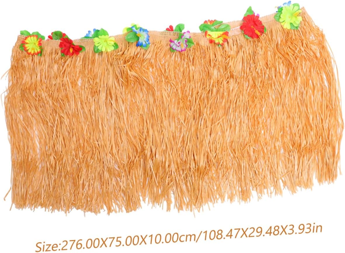 Hawaiian Luau Party Table Skirt Tinsel Fringe Sturdy Abs Fabric for Long-lasting Decor