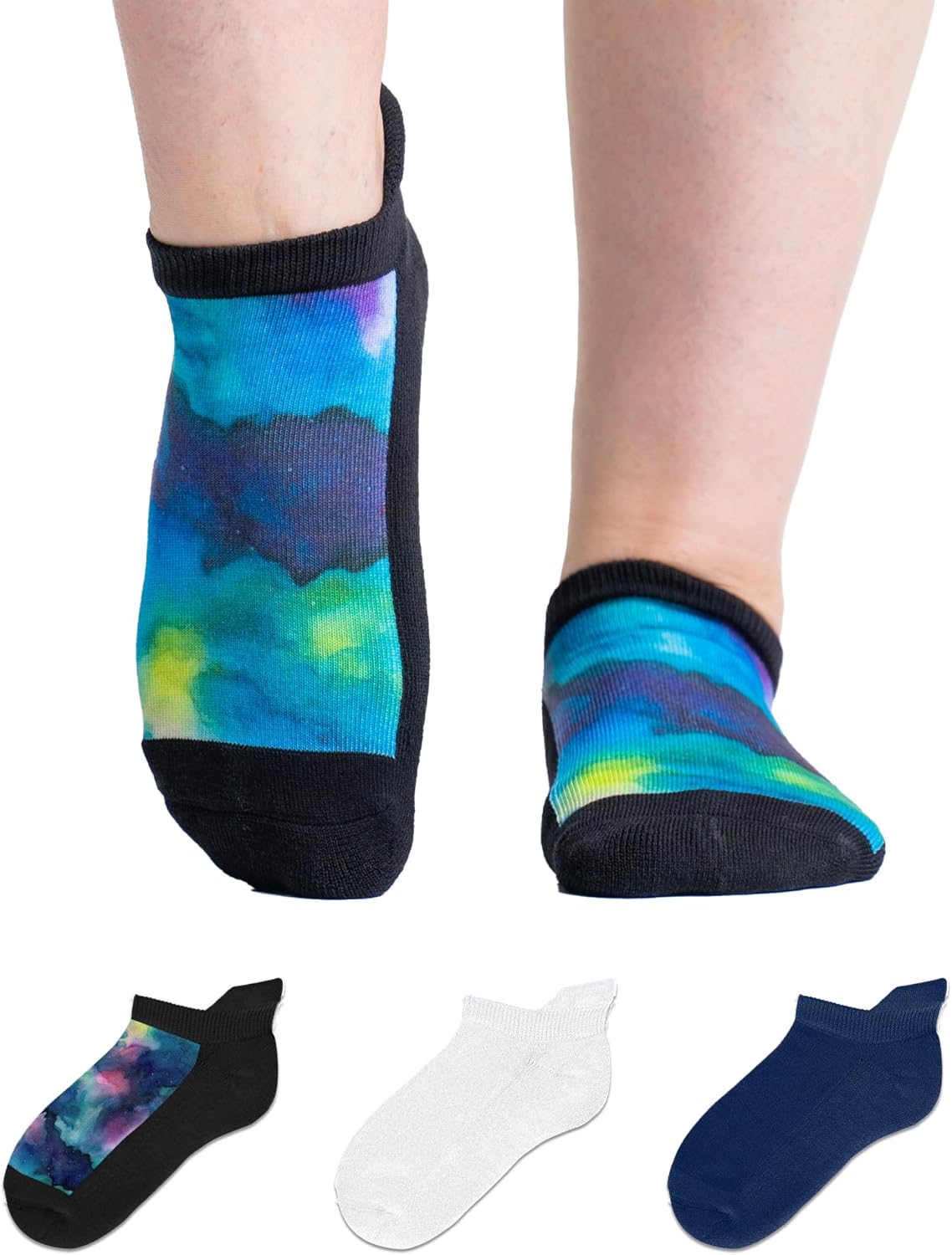 Viasox Diabetic Ankle Socks for Women & Men 3 Pack, Low Cut Non Binding, Seamless Neuropathy Socks