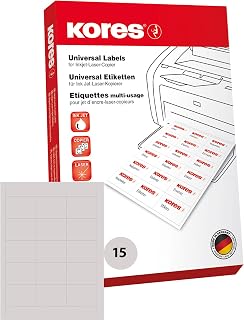 Kores - Universelle selbstklebende rechteckige Etiketten, 100 Blatt weiß mit 70 x 50,8 mm Etiketten
